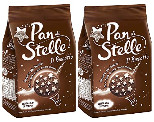 Pan di Stelle Mulino Bianco Biscuit with Cocoa , Hazelnuts 12.3 oz (350g) From Italy Pack of 2