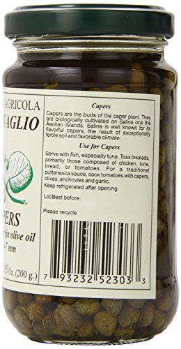 Antonino Caravaglio Marinated Capers with Herbs In Extra Virgin Olive Oil, 7.1 Ounce - Beauty and Blossom