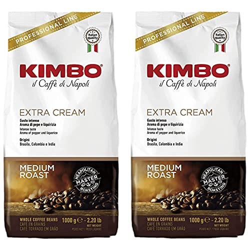 Kimbo Extra Cream Espresso Whole Beans 2.2lb/1000g (Pack of 2)