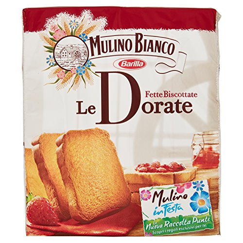 Mulino Bianco: " Le Dorate " Fette Biscottate 36 count - Golden Rusks. Italian Toast - 11.11 Oz (315g) Pack of 2