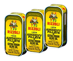 Rizzoli Anchovies Fillets in Extra Virgin Olive Oil 3.17ounce (Pack of 3)