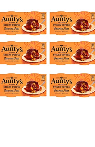 Auntys Sticky Toffee Puddings 6 x Sticky Toffee Steamed Puds 2 pk 95g
