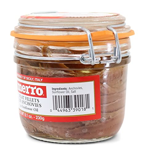 Merro - Sicilian Flat Fillets of Anchovies, (1)- 8.1 oz. Jar by Merro…