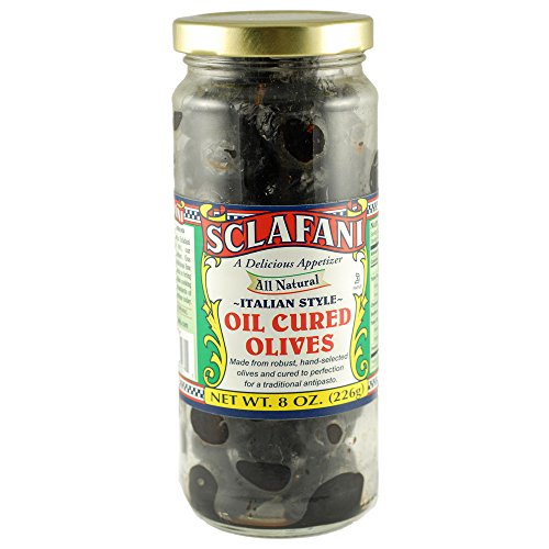 Sclafani Oil Cured Olives Italian Style 7 oz jars