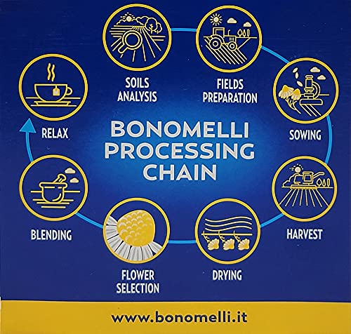 Bonomelli Chamomile Herbal Tea 4 Boxes 14 bags per Box Total 56 Tea Bags - Italian Import All Natural,small