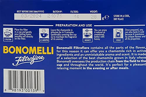 Bonomelli - Filtrofiore Chamomile Herbal Tea, (2)- 14 pc. Pkgs. - Beauty and Blossom