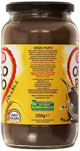 Crastan Orzo Pupo Solubile - Instant Barley Beverage - 2 pack - 7 oz. per jar