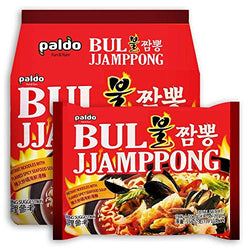 Paldo Bul Jjamppong Noodle Soup, Spicy Seafood Flavor, 4.9 Ounce (Pack of 4)