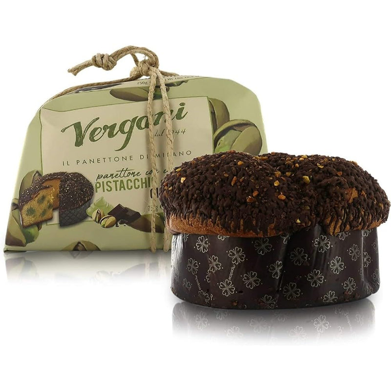 Vergani Dark Chocolate and Pistachio Panettone, Italian Recipe, Gourmet Line ...