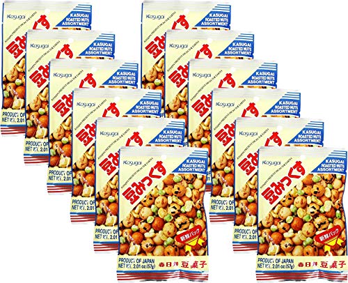 Kasugai Roasted Nuts Assortment (Mame Mix) Net Wt. 2.01oz/57g (12 Pack)