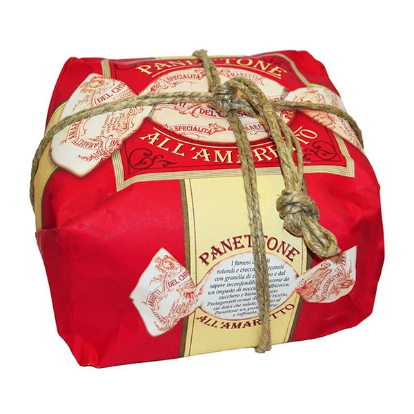 Chiostro Panettone Filled with Amaretto Creme and Coated in Chocolate and Ama...