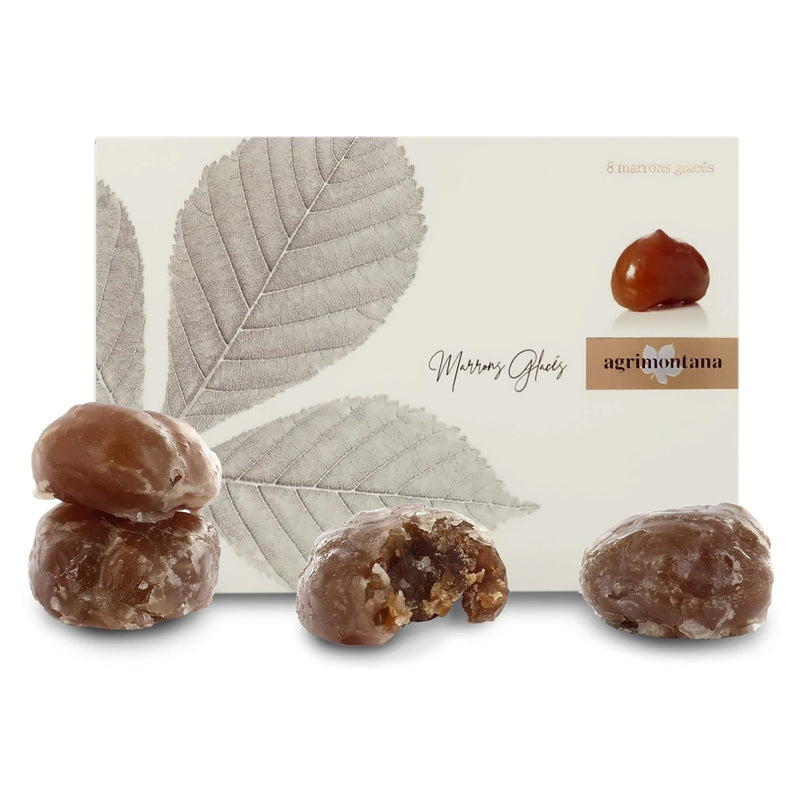 Agrimontana Candied Chestnuts in Elegant Gift Box - 8 Marron Glacé 6.17 Ounces
