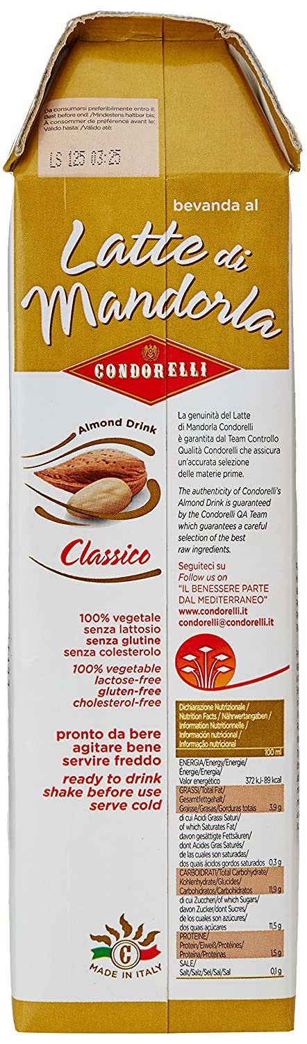 Condorelli "Latte Di Mandorla" Sicilan Almond Milk 1 Lt - Beauty and Blossom