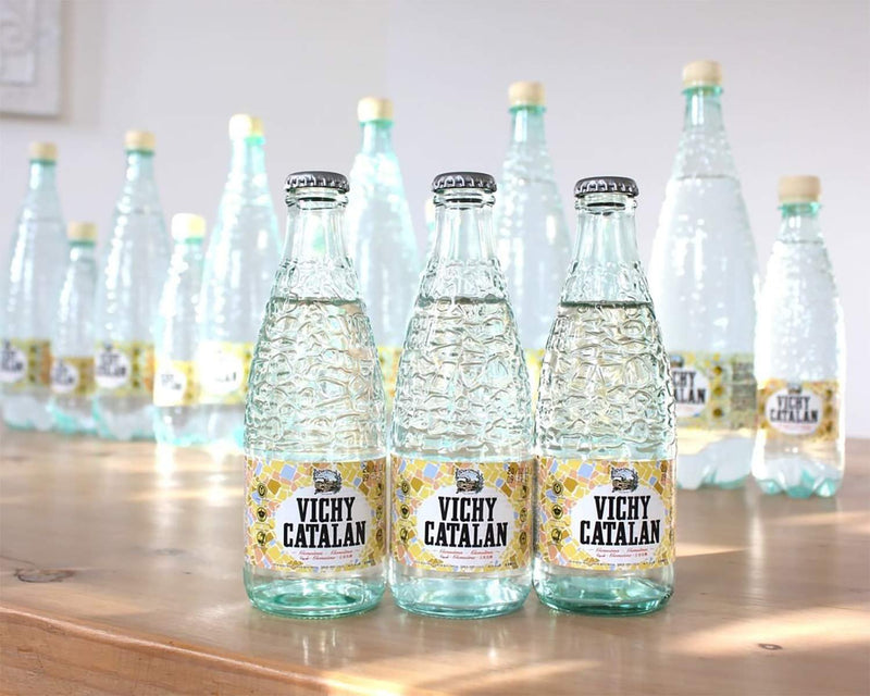 Vichy Catalan - Sparkling Mineral Water - 33.8 oz (1 Liter) (6 Glass Bottles) - Beauty and Blossom