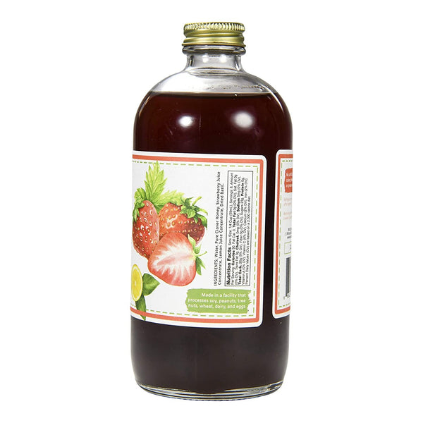 All Natural Strawberry & Basil Cocktail Syrup, 16 oz - Beauty and Blossom