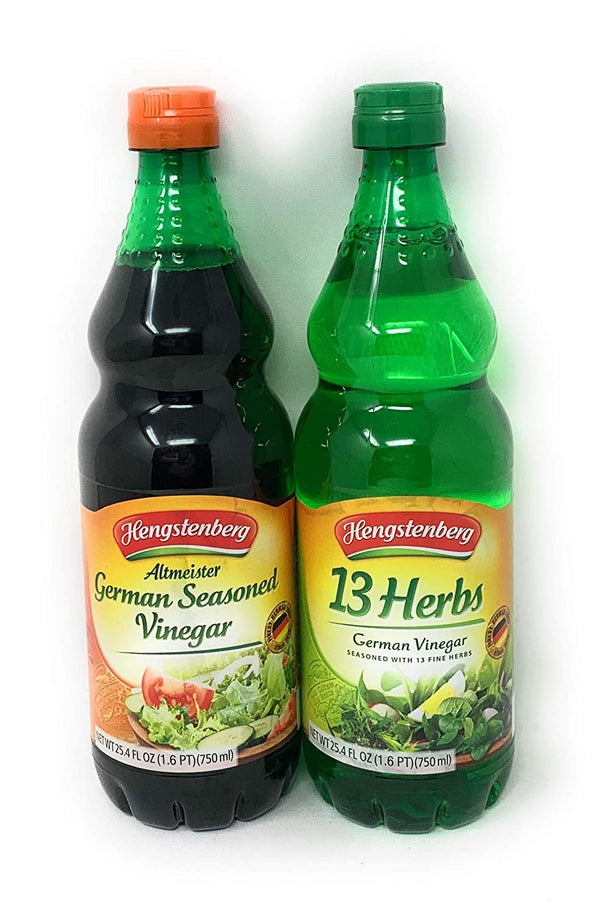 Hengstenberg German Vinegar Bundle: One Bottle of 13 Herb and One Bottle of Altmeister Seasoned - Beauty and Blossom