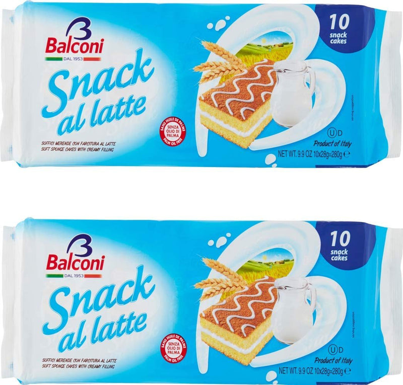 Balconi "Snack al Latte" Milk Sponge Cakes 280g / 9.9oz, pack of 2 - Beauty and Blossom