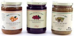 Hafi Variety Pack Preserves Lingonberry, Wild Cloudberry, Gooseberry 14.1-ounce Jars (Pack of 3) - Beauty and Blossom